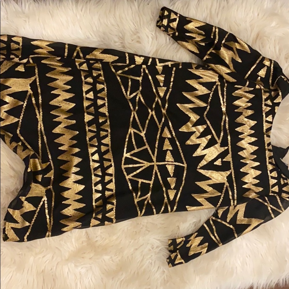 GB black and gold dress